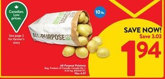 Walmart All-purpose potatoes offer