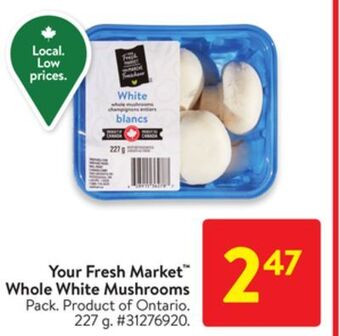 Walmart Your fresh market whole white mushrooms offer