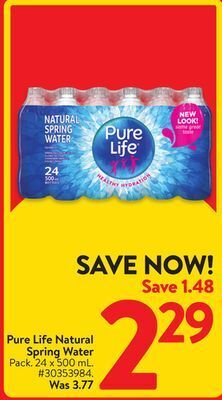 Walmart Pure life natural spring water offer