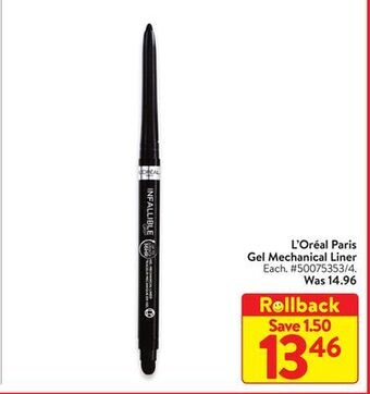 Walmart L'oreal paris gel mechanical liner offer
