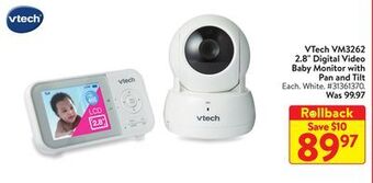 Walmart Vtech vm3262 2.8 digital video baby monitor with pan and tilt offer