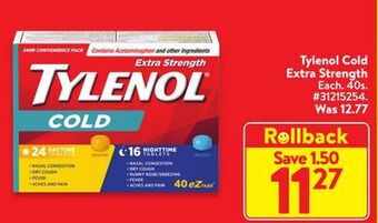 Walmart Tylenol cold extra strength offer