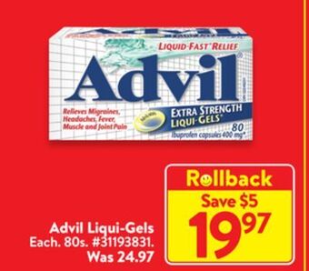 Walmart Advil liqui-gels offer