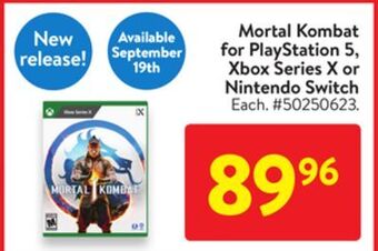 Walmart Mortal kombat for playstation 5, xbox series x or nintendo switch offer