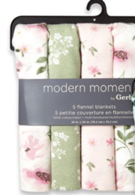 Walmart Modern moments flannel receiving blankets 5-pack offer