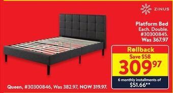 Walmart Platform bed offer