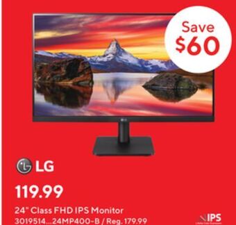 Staples Lg 24 class fhd ips monitor offer