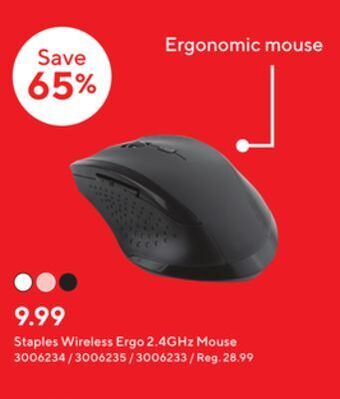 Staples Staples wireless ergo 2.4ghz mouse offer