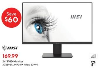Staples Msi 24 fhd monitor offer