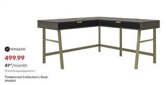 Staples Whalen timbercrest collection l desk offer