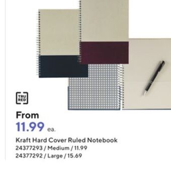 Staples Tru red medium hard cover ruled notebook offer