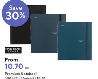 Staples Five star premium notebook offer