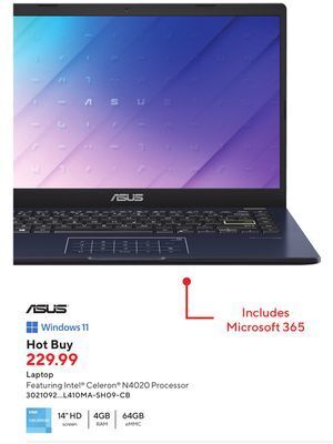 Staples Asus laptop offer
