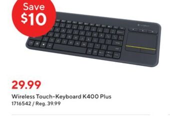 Staples Logitech wireless touch-keyboard k400 plus offer