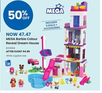 Toys R us Mega barbie colour reveal dream house offer