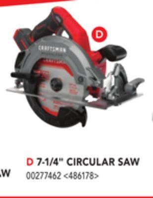 Lowe's Craftsman 7-1/4 circular saw offer