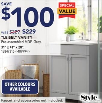 Lowe's Style selections leisel vanity 31 x 41 x 20 offer