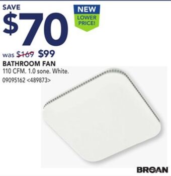 Lowe's Broan bathroom fan offer