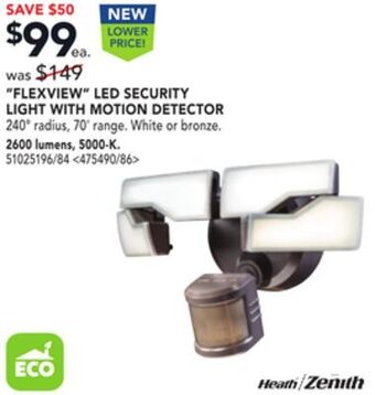Lowe's Heath zenith flexview led security light with motion detector offer
