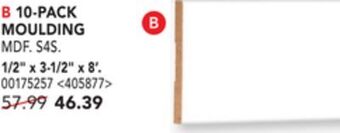 Lowe's Metrie 10-pack moulding 1/2 x 3-1/2 x 8' offer