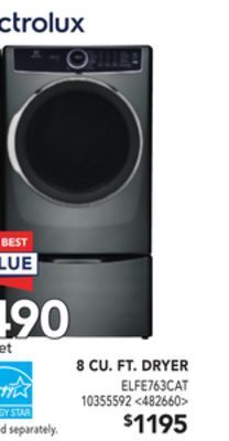 Lowe's Electrolux 8 cu. ft. dryer offer