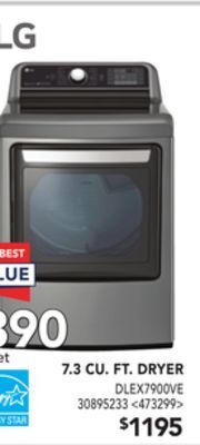 Lowe's Lg 7.3 cu.ft dryer offer