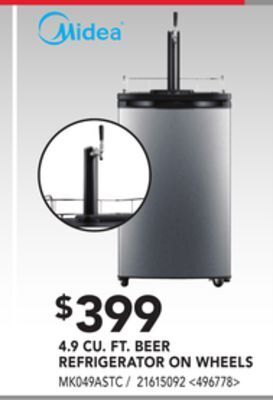 Lowe's Midea 4.9 cu. ft. beer refrigerator on wheels offer