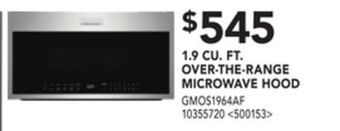 Lowe's Frigidaire gallery 1.9 cu. ft. over-the-range microwave hood offer