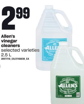 Loblaws Allen's vinegar cleaners, 2.5 l offer