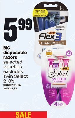 Loblaws Bic disposable razors, 2-8's offer