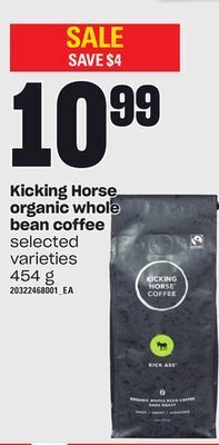 Loblaws Kicking horse organic whole bean coffee, 454 g offer