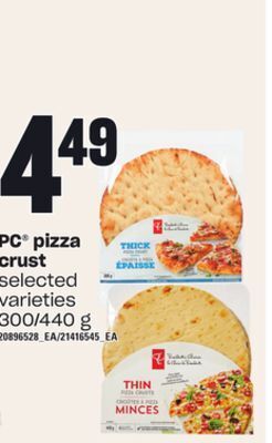 Loblaws Pc pizza crust, 300/440 g offer