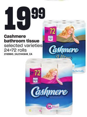 Loblaws Cashmere bathroom tissue, 24=72 rolls offer