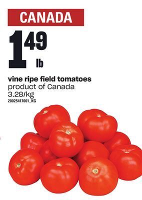 Loblaws Vine ripe field tomatoes offer