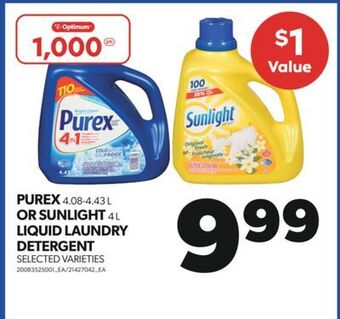 Real Canadian Superstore Purex, 4.08-4.43 l or sunlight, 4 l liquid laundry detergent offer