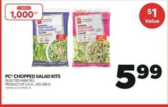Real Canadian Superstore Pc chopped salad kits, 285-396 g offer