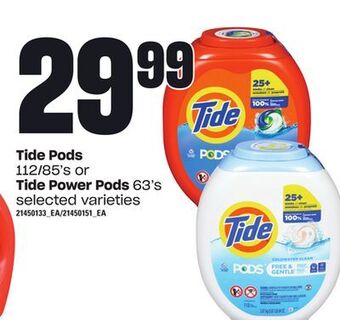 Loblaws Tide pods, 112/85's or tide power pods, 63's offer