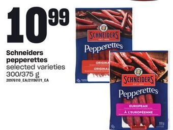Loblaws Schneiders pepperettes, 300/375 g offer