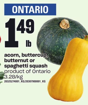 Loblaws Acorn, buttercup, butternut or spaghetti squash offer