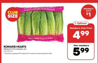 Real Canadian Superstore Romaine hearts, 6's offer
