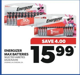Real Canadian Superstore Energizer max batteries, aa24/aaa16 offer