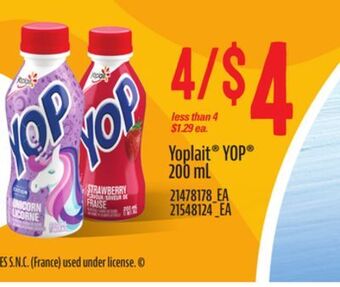 Loblaws Yoplait yop , 200 ml offer