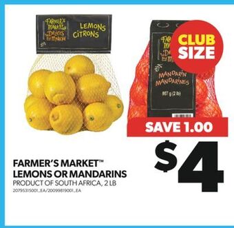 Real Canadian Superstore Farmer's market lemons or mandarins, 2 lb offer