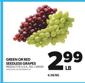 Real Canadian Superstore Green or red seedless grapes offer