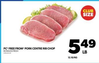 Real Canadian Superstore Pc free from pork centre rib chop offer