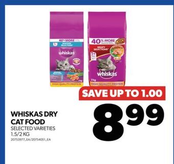 Real Canadian Superstore Whiskas dry cat food, 1.5/2 kg offer