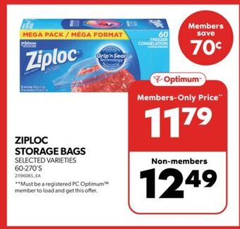 Real Canadian Superstore Ziploc storage bags, 60-270's offer