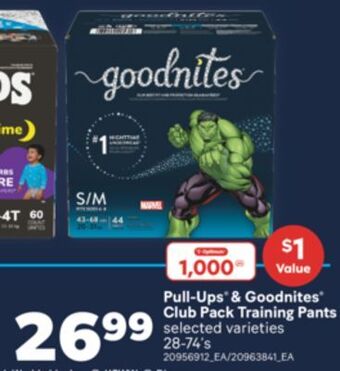 Real Canadian Superstore Pull-ups & goodnites club pack training pants, 28-74's offer