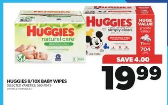 Real Canadian Superstore Huggies 9/10x baby wipes, 560-704's offer