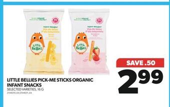 Real Canadian Superstore Little bellies pick-me sticks organic infant snacks, 16 g offer